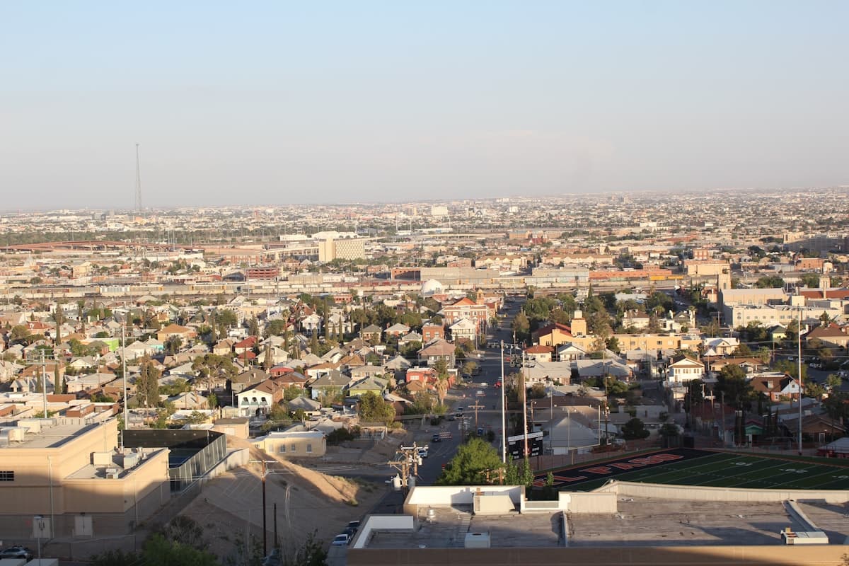 West El Paso neighborhood view showing city and residential areas