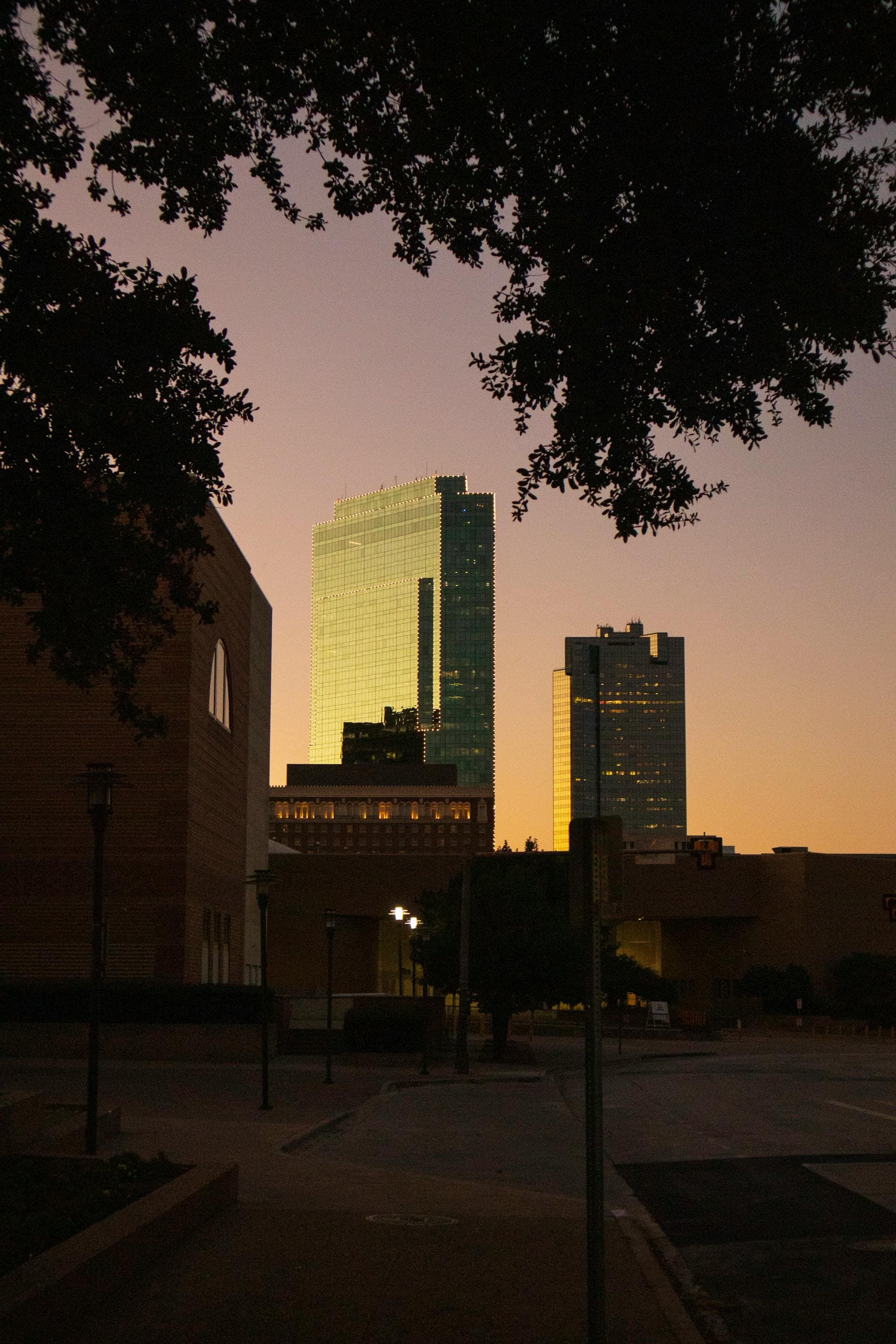 Downtown Fort Worth skyscrapers at twilight
